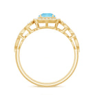 3/4 CT Aquamarine and Diamond Art Deco Engagement Ring with Milgrain Details Aquamarine - ( AAA ) - Quality - Rosec Jewels