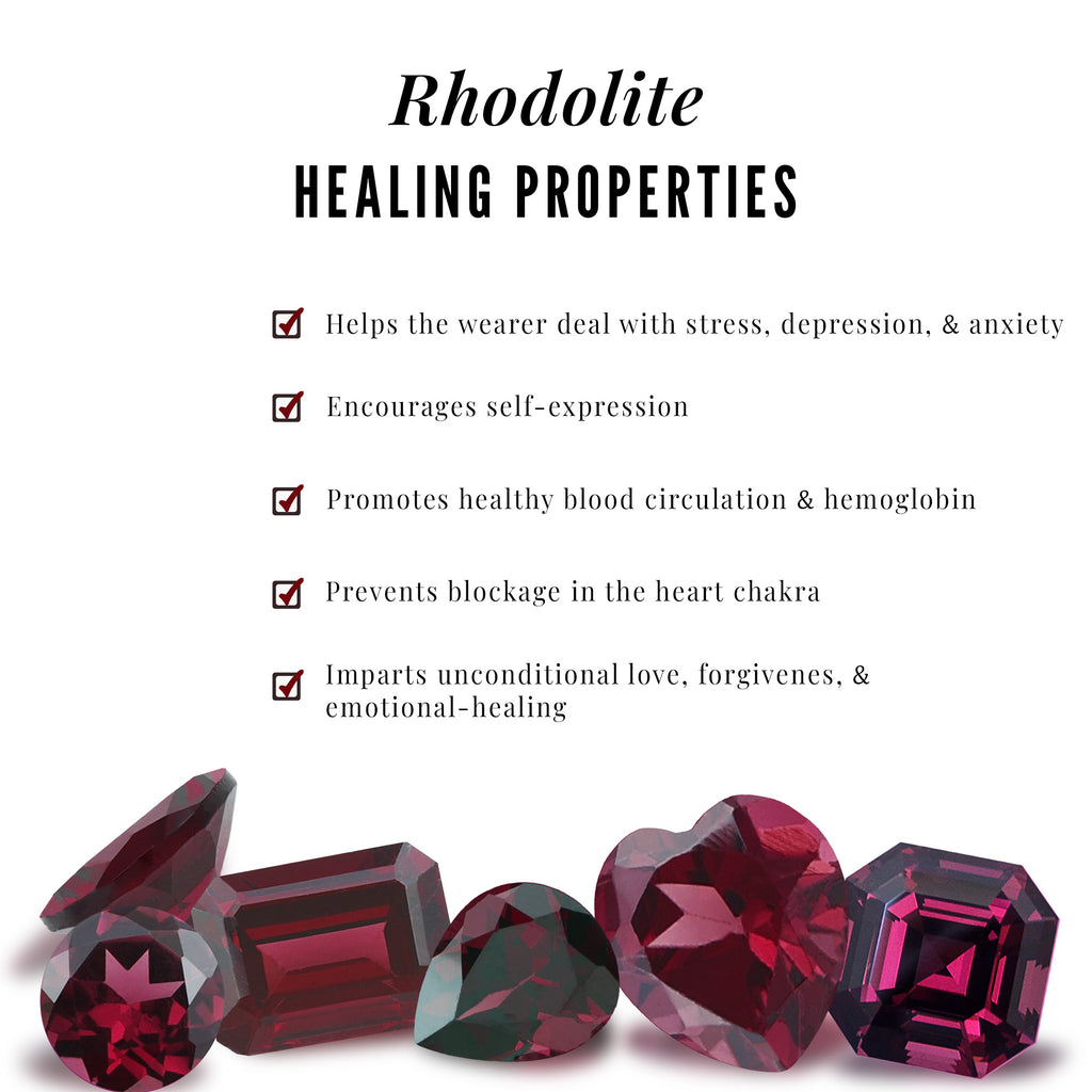 1 CT Classic Rhodolite and Diamond Halo Stud Earrings Rhodolite - ( AAA ) - Quality - Rosec Jewels