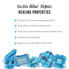3.25 CT Asscher Cut Swiss Blue Topaz Solitaire Ring with Collar Diamond Swiss Blue Topaz - ( AAA ) - Quality - Rosec Jewels