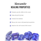 Oval Tanzanite and Diamond Halo Stud Earrings Tanzanite - ( AAA ) - Quality - Rosec Jewels