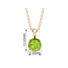 Solitaire Pendant Necklace with 6 MM Peridot For Women Peridot - ( AAA ) - Quality - Rosec Jewels